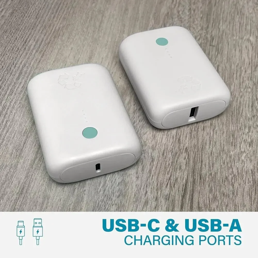 Nimble Champ Lite 5K Portable Charger, 15W USB-C Fast Charging Power Bank, White